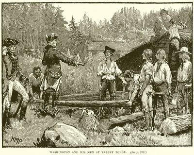 Washington és emberei Valley Forge-ban alkotó: English School