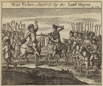 Wat Tylert leszúrta William Walworth, London főpolgármestere, parasztok" Revolt, 1381 alkotó: English School