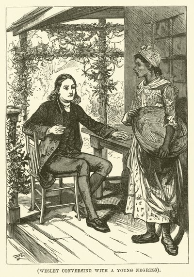 Wesley beszélget egy fiatal négerrel (metszet) alkotó: English School