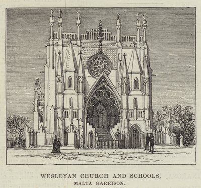 Wesleyan templom és iskolák, Máltai helyőrség (metszet) alkotó: English School