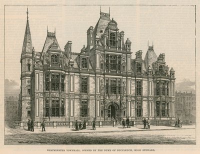 Westminster városháza, amelyet Buccleuch hercege, főgondnok nyitott meg alkotó: English School