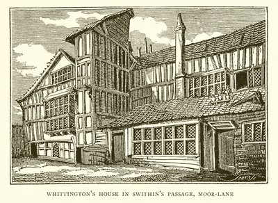 Whittingtons ház a Swithins Passage-ben, Moor-Lane alkotó: English School