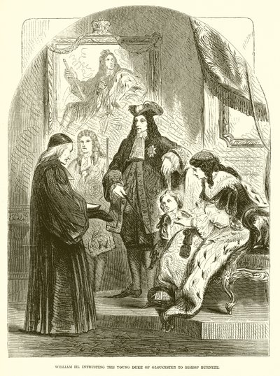 Vilmos III. Gloucester ifjú hercegét Burnett püspökre bízva alkotó: English School