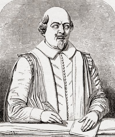 William Shakespeare, a Stratfordi sír mellszobra után, a William Shakespeare műveiből, 1896-ban (metszet) alkotó: English School