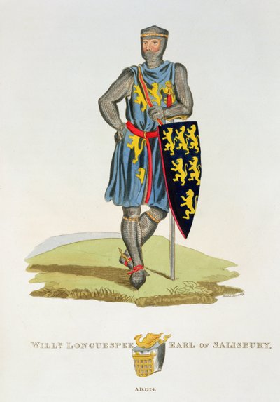 William de Longuespee, Salisbury 3. grófja (†1226) 1224, W. Maddocks metszete, Samuel Rush Meyrick Ősi páncéljából, 1824 alkotó: English School