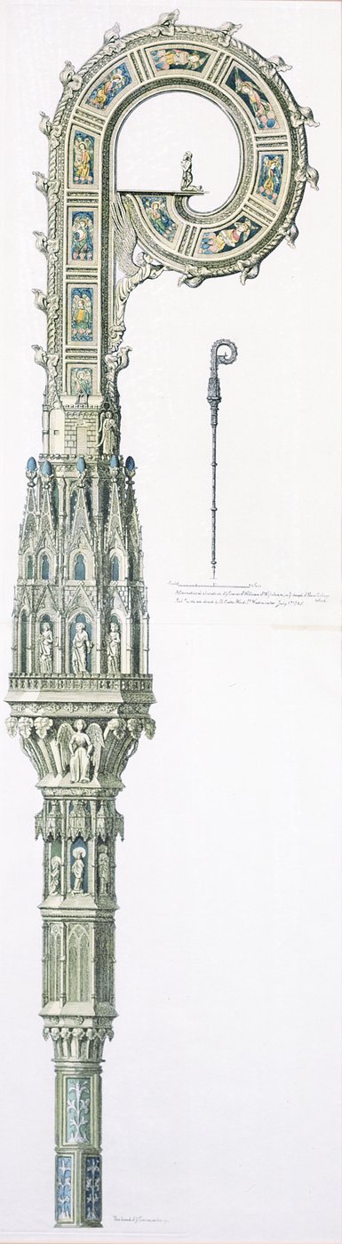 William of Wykehams Crozier, pub. Jonathan Carter, 1785. július 1. (kézzel színezett metszet) alkotó: English School