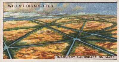 Wills cigarettakártya, amely egy képzeletbeli tájat ábrázol a Marson alkotó: English School