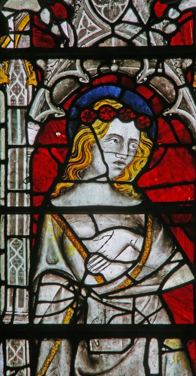 Ablak Ew, amely Szent Cecíliát ábrázolja alkotó: English School