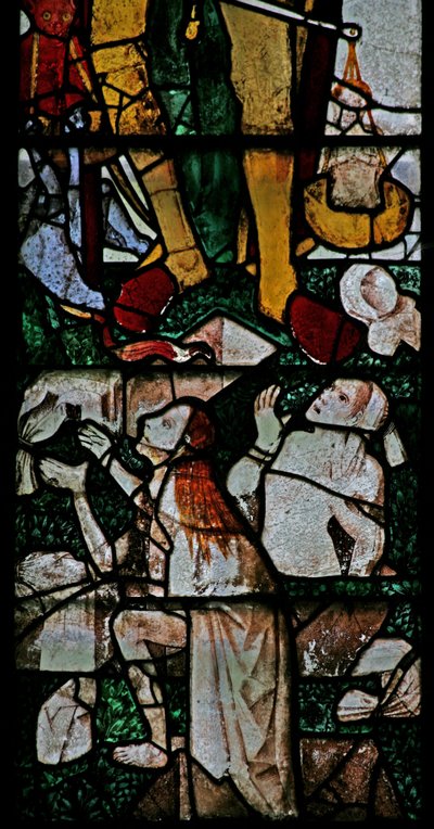 Ww ablak, amely a lelkek feltámadásának részleteit ábrázolja az utolsó ítéletkor alkotó: English School