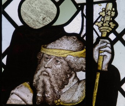 A St Christopher ablak egy részletét ábrázoló ablak alkotó: English School