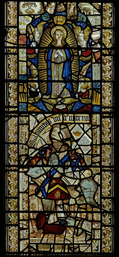 A Nagyboldogasszonyt ábrázoló ablak alkotó: English School
