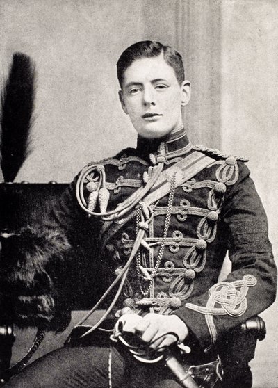 Winston Churchill mint másodhadnagy a 4. királynő saját huszárjainál, a „Winston S. Churchill vándorbizottsága” című művéből, a Scribner