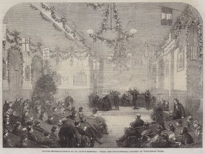 Téli mulatságok a Szent Lukács Kórházban, ének- és hangszeres koncert a héten szerdán (metszet) alkotó: English School