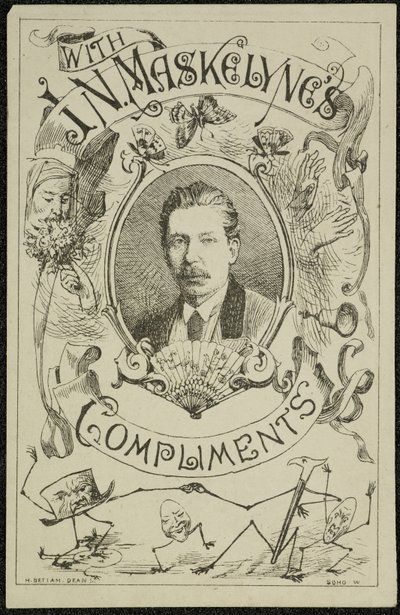 J. N. Maskelyne bókjával, 1875 körül (metszet) alkotó: English School