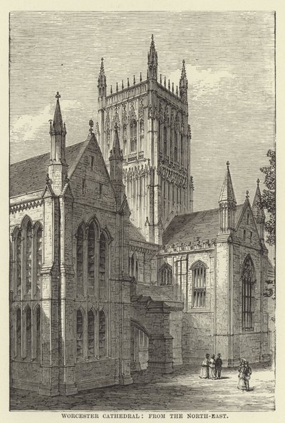 Worcesteri katedrális, északkelet felől alkotó: English School