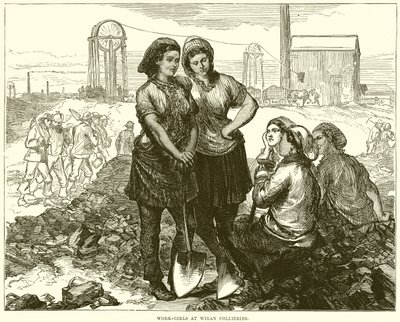 Dolgozó lányok a Wigan Collieries-nél alkotó: English School