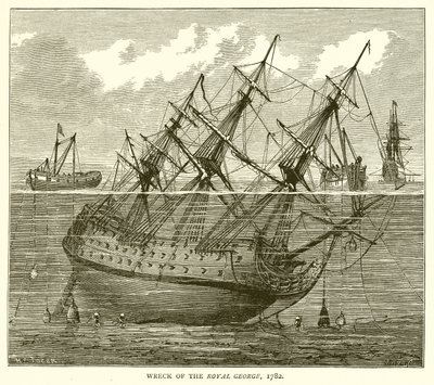 A Royal George roncsa, 1782 alkotó: English School