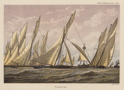 Yachting (színes metszet) alkotó: English School