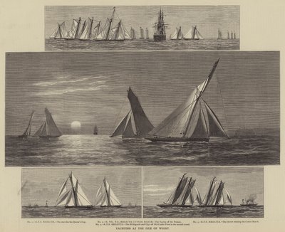 Vitorlázás a Wight-szigeten (metszet) alkotó: English School