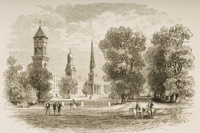Yale College, New Haven, 1870 körül, a Religious Tract Society által kiadott „American Pictures”-ből, 1876 alkotó: English School
