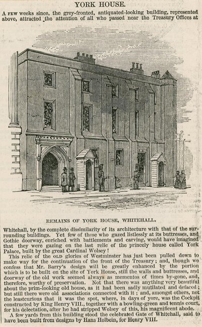York-ház, Whitehall alkotó: English School