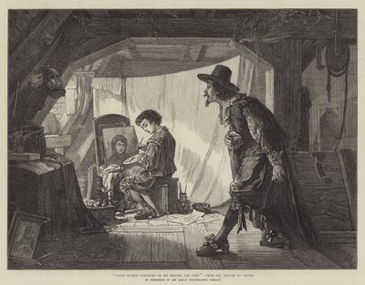 A fiatal Rubenst meglepte mestere, Van Oort (metszet) alkotó: English School