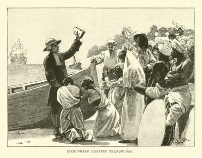 Kecskebőr elhagyja Tranquebart alkotó: English School