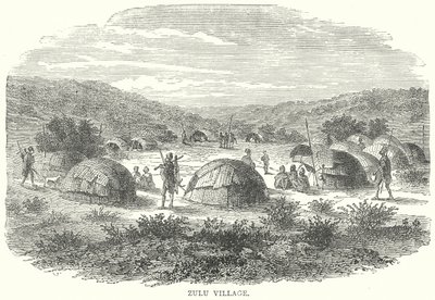 Zulu falu (metszet) alkotó: English School