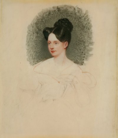 Marianne Cregoe Colmare (később Mrs. Baurton Bennett) befejezetlen portréja 1833-34 körül (miniatűr elefántcsont kártyára rögzítve) alkotó: English School English School