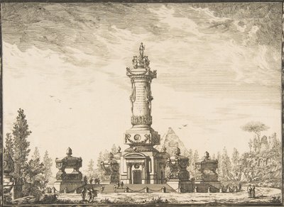 Temetésre szánt temetkezési oszlop perspektivikus emelkedése..., 1746-50. alkotó: Ennemond Alexandre Petitot
