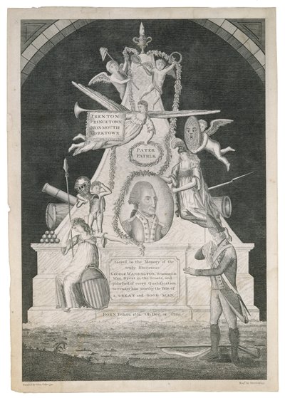 Pater Patriae, c. 1800 (csúcsos és vonalas gravírozás maratással szőtt papírra) alkotó: Enoch G. Gridley