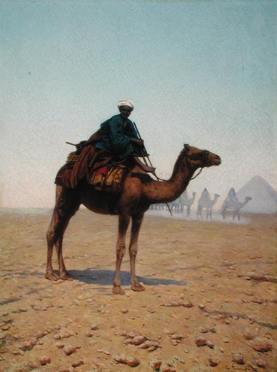 Piramis mellett elhaladó karaván, 1869 körül (olaj, vászon) alkotó: Enrico Tarenghi