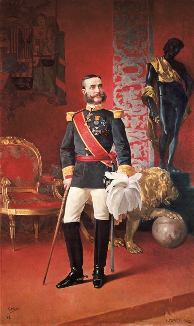 XII. Alfonz spanyol király portréja (1857-1885). alkotó: Enrique Estevan y Vicente