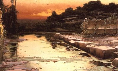 Elárasztott romok naplementekor alkotó: Enrique Serra