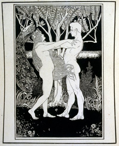 Ádám és Éva (ártatlanság), a Juda című könyvből, amelyet Ephraim Moses Lilien (1874-1925) illusztrált. Liliant a Jugendstil (német szecessziós) stílusban megalkotott cionista ikonográfia atyjaként tartják számon. Illusztrálta a „Juda” (1900) című bibliai k alkotó: Ephraim Moses Lilien