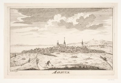 Aarhus kilátása alkotó: Erasmus Sigismund Resch