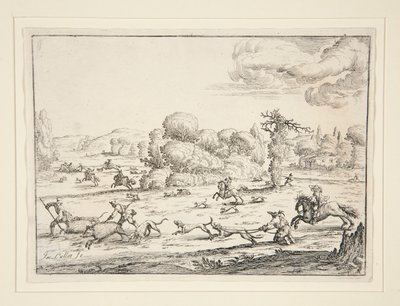 Vadászjelenet: Near the Kill (Jacques Callot 1592-1635 terve alapján) alkotó: Ercole Bazzicaluva