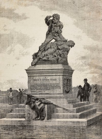 Emrico (1840-1867) és Giovanni Cairoli (1842-1869) olasz hazafiak emlékműve, Ercole Rosa (1846-1893) szobrászművész bronzcsoportja a Pincian-dombon, Róma, Olaszország alkotó: Ercole Rosa