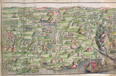 Jeruzsálem városának térképe, Bernhard von Breydenbach (1440-97) alkotó: Erhard Reuwich