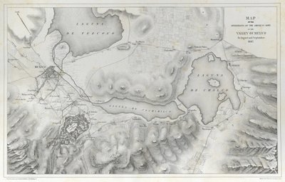 Térkép az amerikai hadsereg hadműveleteiről a mexikói völgyben 1847 augusztusában és szeptemberében a mexikói-amerikai háború alatt. alkotó: Erhard Schieble
