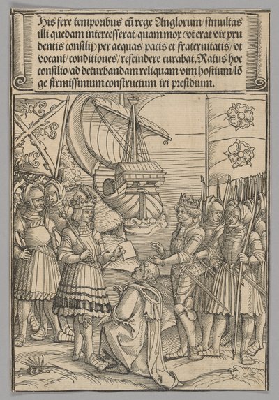 Maximilian és VII. Henrik Anglia, 11. tábla a Történelmi jelenetek I. Maximilianus császár életéből a Diadalívből alkotó: Erhard Schon