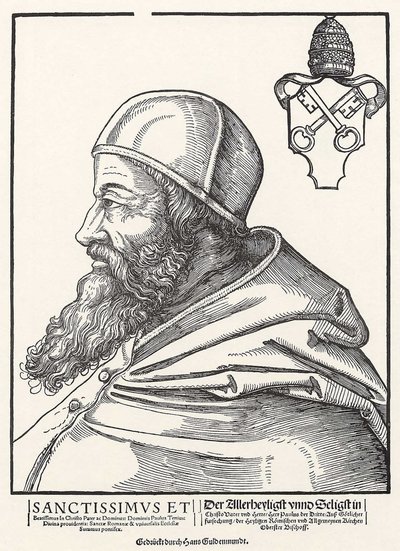 III. Farnese Pál pápa portréja alkotó: Erhard Schon