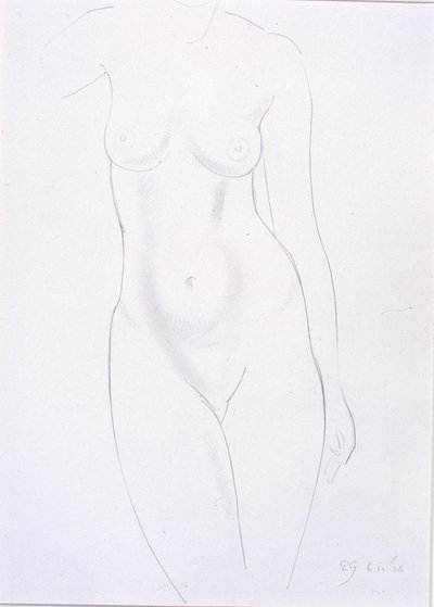 Torzó (ceruza papíron, kártyára ragasztott) alkotó: Eric Gill