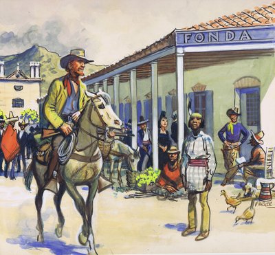 La Fonda, Santa Fe (gouache, papír) alkotó: Eric Parker