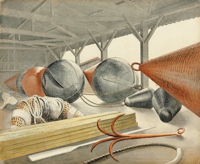 Bóják és Grappling Hook, 1933 alkotó: Eric Ravilious