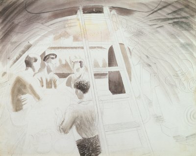 Men at Break (ceruza és mosás) alkotó: Eric Ravilious