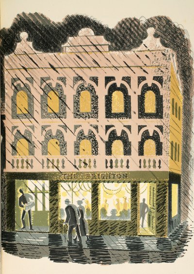 Public House, illusztráció J.M. Richards "High Street" című művéből, a Curwen Press nyomdája, a Country Life kiadása, 1938. alkotó: Eric Ravilious