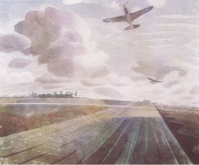 Kifutópálya perspektíva, 1941, a Collins által kiadott British Adventure 1947-ben alkotó: Eric Ravilious