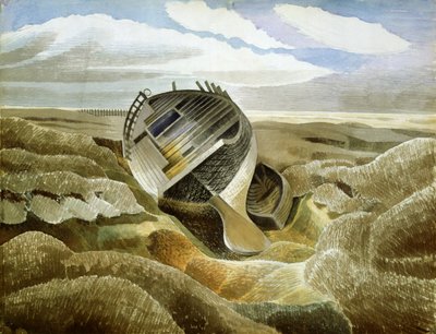 Salt Marsh, 1938 (wc ceruza fölött, papíron) alkotó: Eric Ravilious