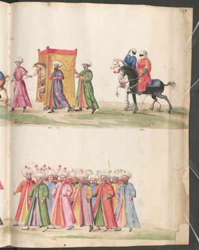 Fent: Menyasszonyi menet a függönnyel eltakart menyasszonnyal. alkotó: Erich Lessing